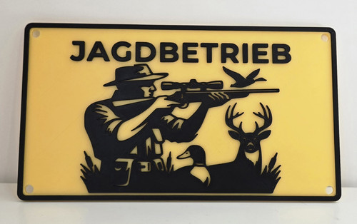 Kunststoff schild jagdmotiv - kunststoff,