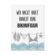 Postkarte lustig wer nackt - wer,
