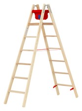 Hymer Holz Stufenstehleiter 7 Stufen Leiter Stehleiter klappbare Malerleiter