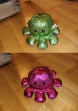 Wende Oktopus Tintenfisch Krake Kuscheltier Stofftier Lila/Grün 10x20cm