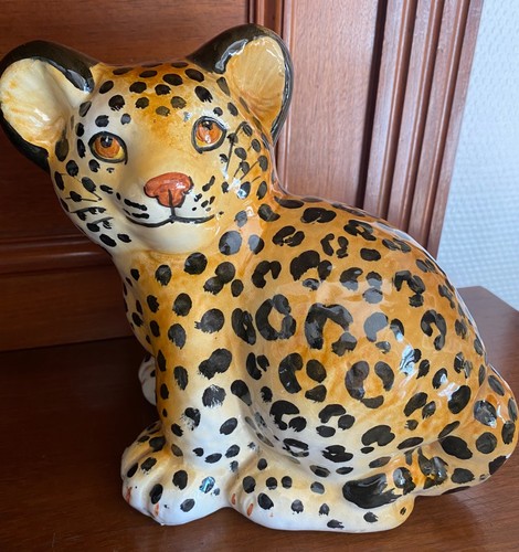 Leopard baby steingut - leopard, steingut,