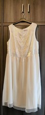 Brautkleid 50 Neu Perlen Offwhite CREME Kurz Standesamt Dirndl Abendkleid 