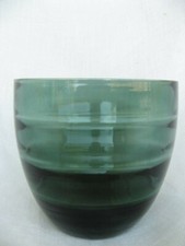 MID CENTURY GLAS VASE WAGENFELD JACHMANN TURMALIN optisch gerippt 60s