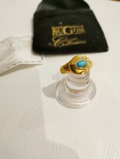 Ring 24 Karat vergoldet mit Türkis Und 7 Swarovski Steinen mit Zertifikat