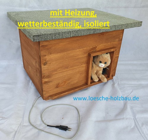 Katzenhaus mit heizung lasur - heizung,