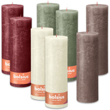 2er Set Bolsius XXL Rustik Stumpenkerzen 300x100mm 2.Wahl Blockkerzen