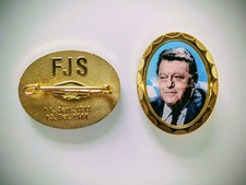 1 Franz Josef Strauß FJS CSU Anstecknadel Anstecker Pin Gold - Wiesn Oktoberfest