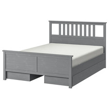 BEISPIELBILD HEMNES Bettgestell, grau, 180x200 cm; leichte Gebrauchsspuren; Ikea