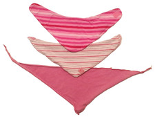 Dolli TCM 3x Tuch Dreiecktuch Halstuch Mädchen Gr. 1-3 Jahre rosa gestreif Klett
