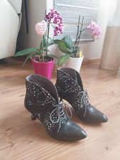 Lisa Tucci Pumps Damen Stiefelette schwarz weiß Gr. 39,5 neuwertig NP 249€