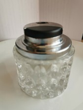 Kultiges 70er Jahre Design Tischfeuerzeug Klarglas rund Glas Feuerzeug