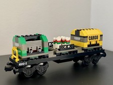LEGO 4512 Flachwagen Cargo Container Güterzug 9V Eisenbahn Waggon Train Zug