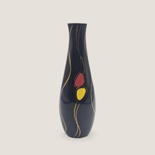 Vintage Schwarzglas Vase |