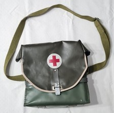 DRK Rot Kreuz Verbandstasche Sanitäter aus Leder ohne Inhalt alt Gebraucht