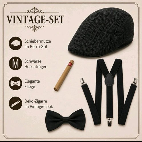 Vintage herren 4er - vintage, schwarz