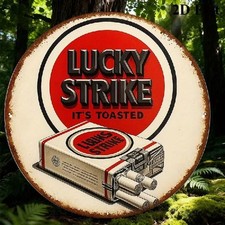 Blechschild rund Lucky Strike
