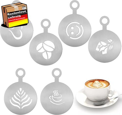 Kaffeeschablonen edelstahl set - kaffeeschablonen,