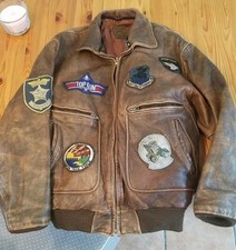 Fliegerjacke Lederjacke Vintage braun M 80er Top Gun 80er 90er