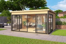 Gartenhaus Blockhaus Holzhaus Domeo 5 438x438 cm 44 mm Lasita Maja