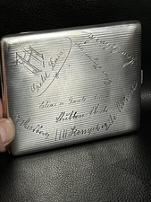 Antike Jugendstil Tabatiere ~ Zigaretten Etui in 800er Silber innen  vergoldet