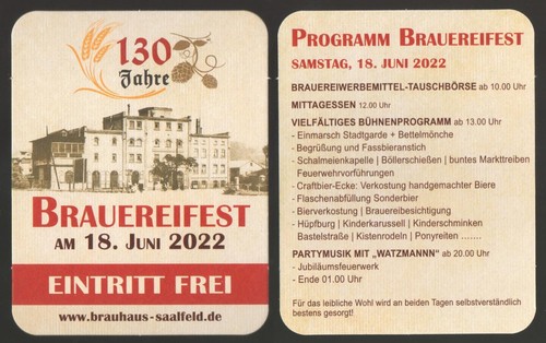 Bierdeckel 2022 saalfelder - bierdeckel,