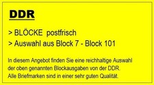 DDR Auswahl postfrischer Blöcke aus Mi.-Nr. Block 7 - 101 ... siehe alle Bilder