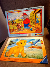 2 KINDER PUZZLE  - DER KLEINE KÖNIG DER LÖWEN + BENJAMIN BLÜMCHEN AUF DEM BAUERN