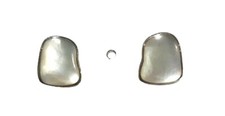 925/- Silber Ohrstecker, DUR, Perlmutt, circa 8,5 mm lang, guter Zustand