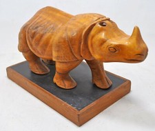 Vintage Holz Nashorn Figur