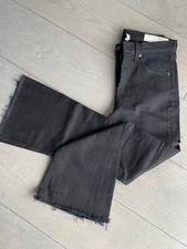 RAG & Bone Rag and Bone crop flare Jeans Black Denim 26 inch top
