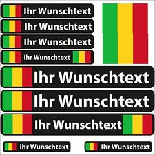 13 Flaggenaufkleber Mali - Fahne glatt - Racing Namen Wunschtext