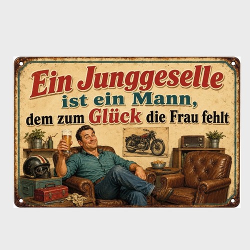 Blechschild junggeselle bier - blechschild,