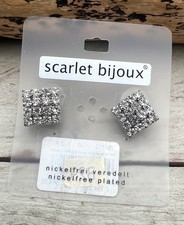 Ohrstecker Stecker Ohrschmuck Quadrat quadratisch Strass kristall Strassstecker 