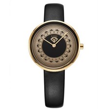 Damenuhr Schwarz Gold