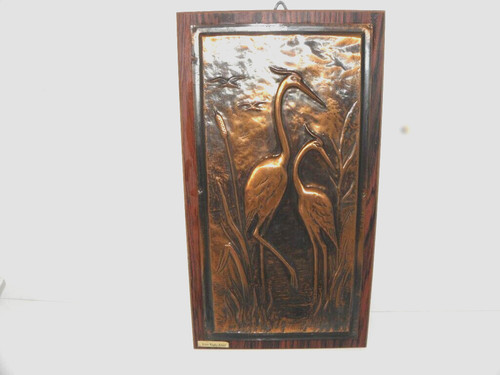 Kupferbild wandbild reiher - kupferbild,
