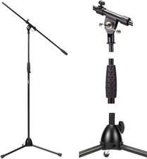 Proel RSM195BK Professionelles Mikrofonstativ mit Galgen (Stativhöhe: 97,5-158cm