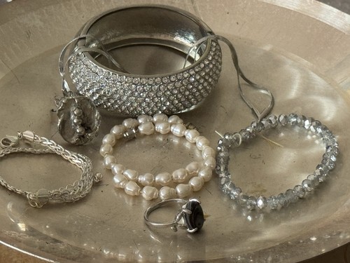 Schmuck konvolut silber - konvolut, silber/weiß
