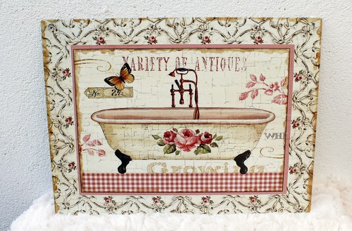 Shabby blechschild bad - shabby,