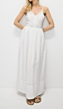 Damen Party Maxi Kleid Sommer Baumwolle Gr. L 38 40 Stickerei  Lochstickerei