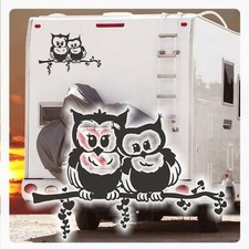 Eulen Eulenliebe Wohnmobil Aufkleber Wohnwagen Sticker Caravan Camping WoMo119 S