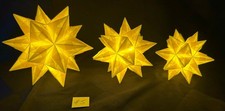 3 Stück gelbe Bascetta Sterne /Origami-Stern LED-Beleuchtung / 3 Größen # 5