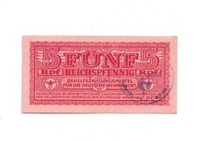 5 Reichspfennig Ro. 502 (1)  UNC Wehrmacht  Stempel