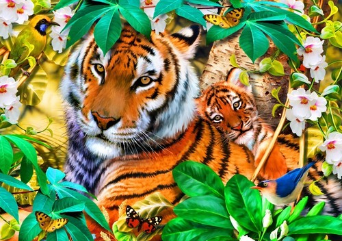 Tiger puzzle schatten - puzzle, schatten"