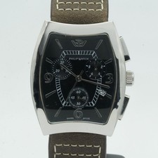 PHILIP WATCH QUARZ HERREN UHR 30MM STAHL VINTAGE MIT LEDER BAND ARMBANDUHR RAR 2