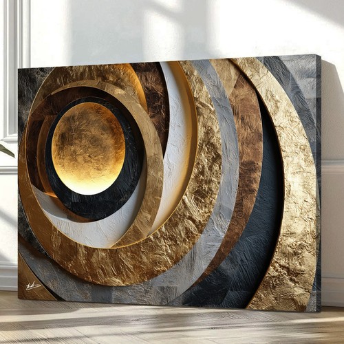 Abstrakter kunstdruck gold - kunstdruck,