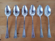 Erbe Ideal  6 Kaffeelöffel Jugenstil *** 20er Silberauflage