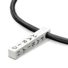 Männerschmuck Kette Herren Gravur FAMILY BAR MEN LARGE PURE Silber Lederkette