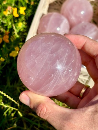 Rosenquarz kugeln mit - rosenquarz,