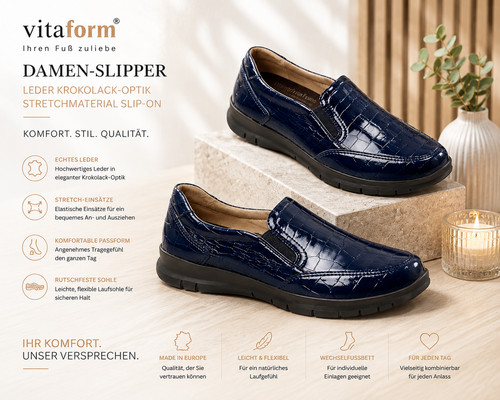 Vitaform damen slipper - damen-slipper, leder