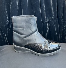 Wonderwalk 40 Stiefeletten Winter  schwarz Echtleder + Lackleder + Spikes 